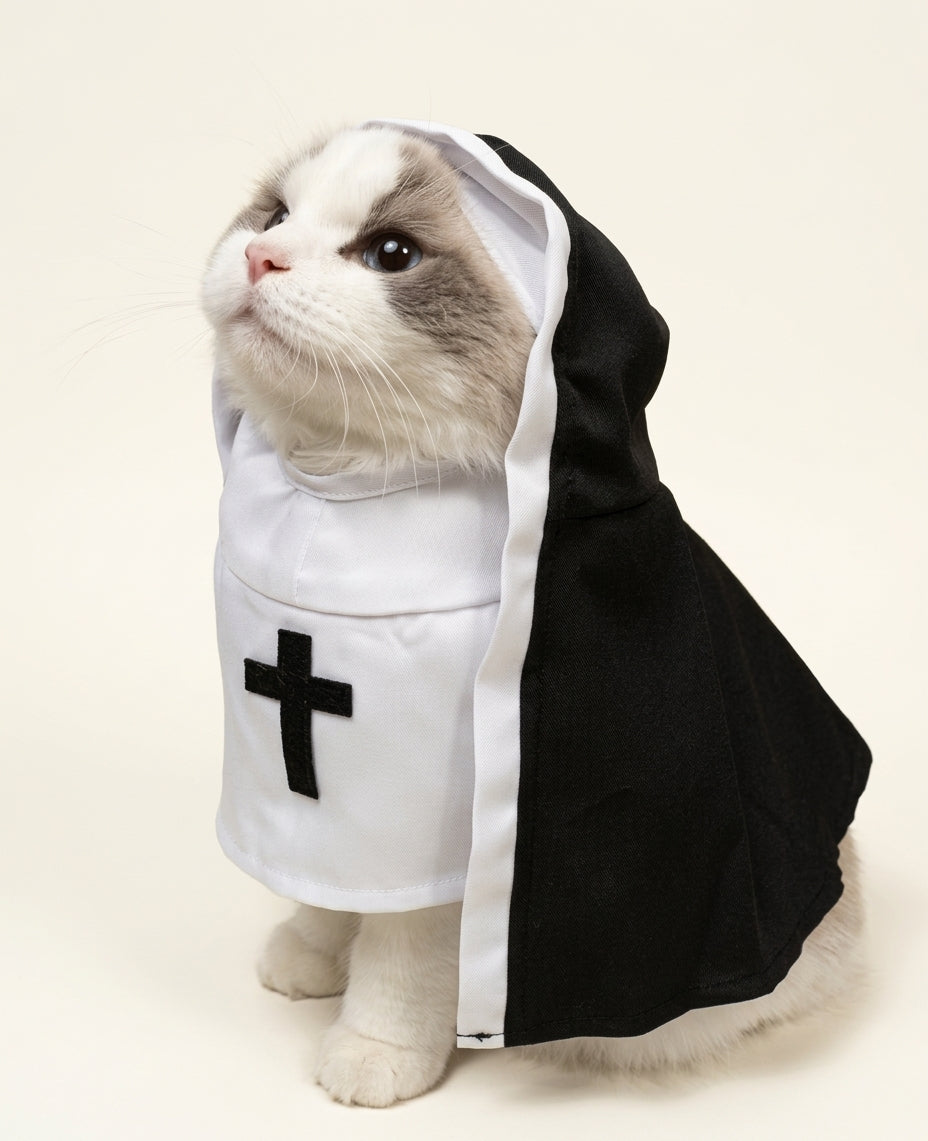 Halloween Nun Costume for Cats & Dogs